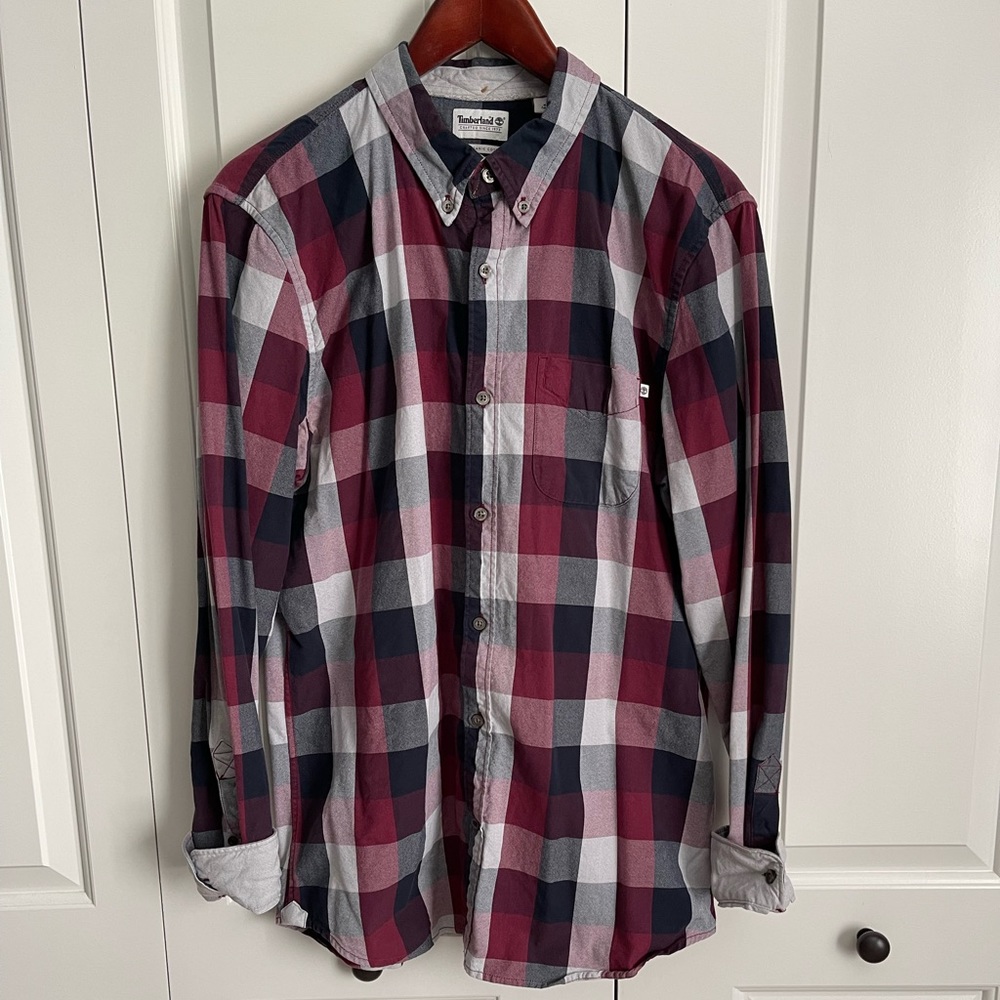 Mens large Timberland long sleeve button down shirt